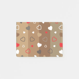 Stylised hearts pattern 9 post-it notes