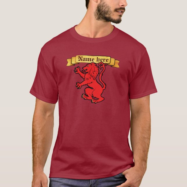 Stylised Heraldic Lion T-Shirt (Front)