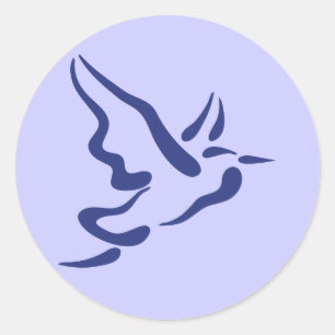 Stylised Heron in Flight Classic Round Sticker