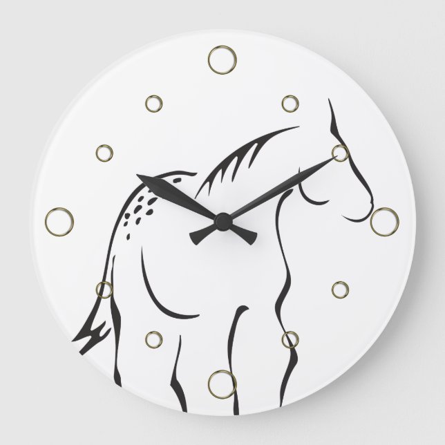 Stylised Horse Wall Clock (Front)