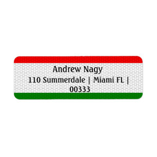 Stylised Hungary Flag Return Address Label