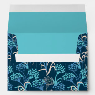 Stylised Hydrangea Floral Pattern - Elegant Blue Envelope