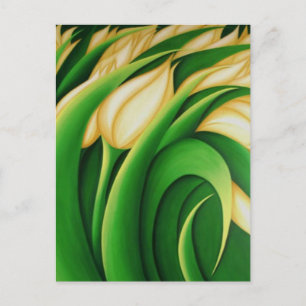 Stylised Illuminating Yellow Tulips Postcard