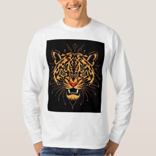 Stylised illustration of a tiger's head, T-Shirt