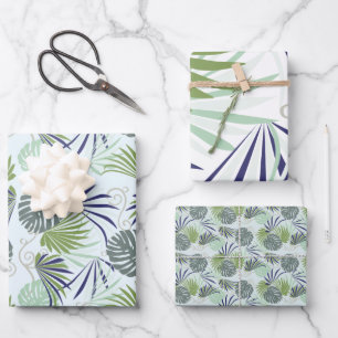 Stylised illustration of popular indoor plants wrapping paper sheet