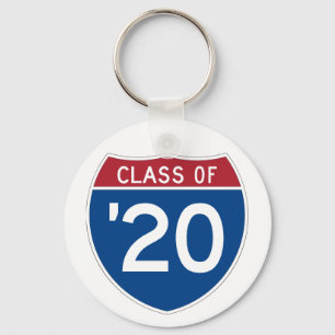 Stylised Interstate sign   Class of 2020 Key Ring