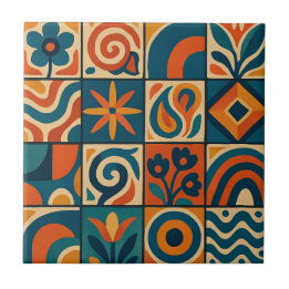 Stylised Interwoven Trellis Design Tile