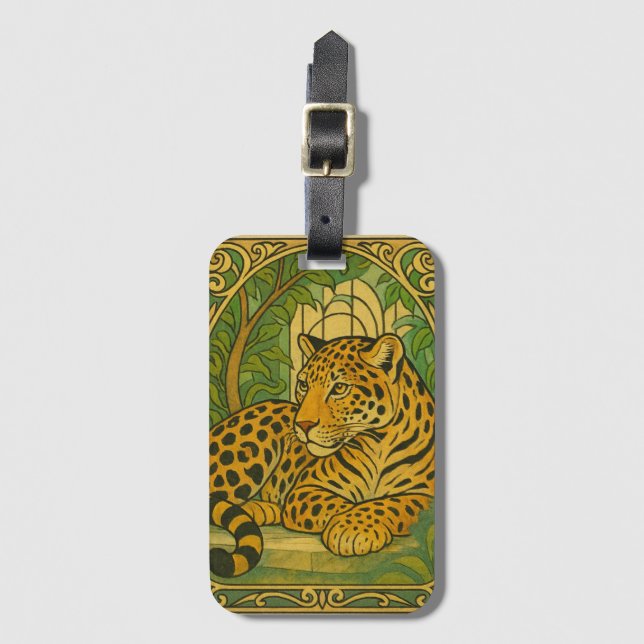Stylised Jungle Elegance Luggage Tag (Front Vertical)