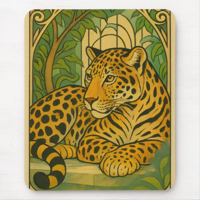 Stylised Jungle Elegance Mouse Pad (Front)