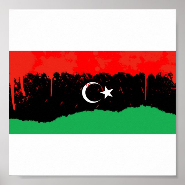 Stylised Kingdom of Libya Flag Poster (Front)