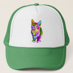 Stylised Kitten Prismatic Design-32345 Trucker Hat