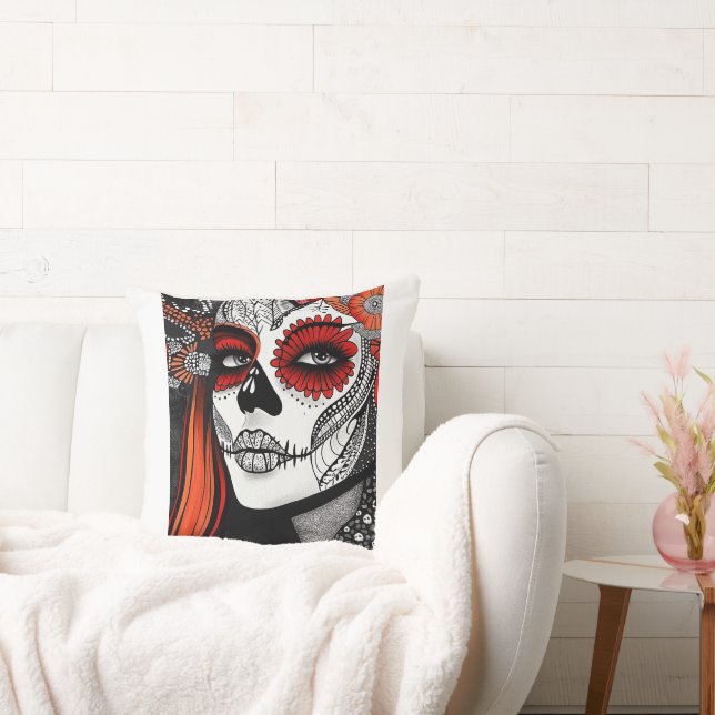 Stylised La Catrina Cushion (Couch)