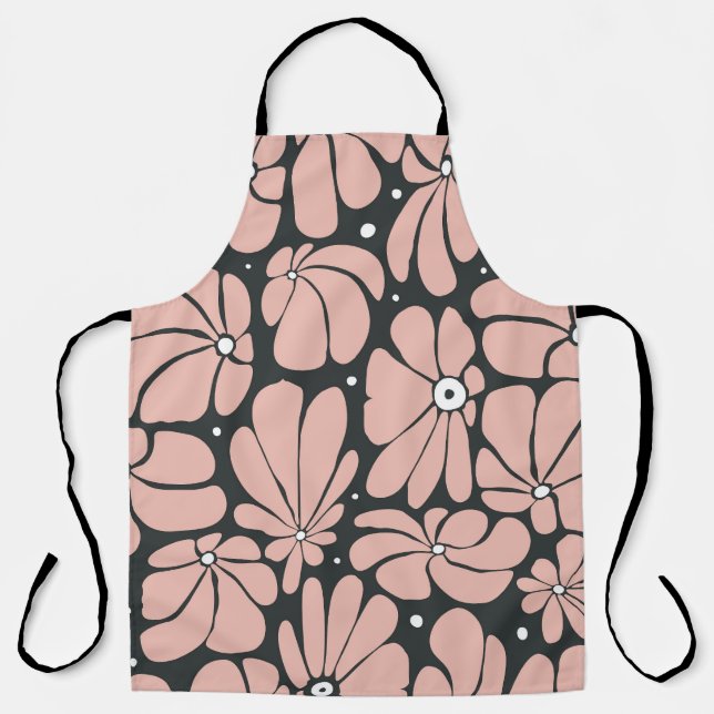 Stylised large blossoms, seamless floral pattern. apron (Front)