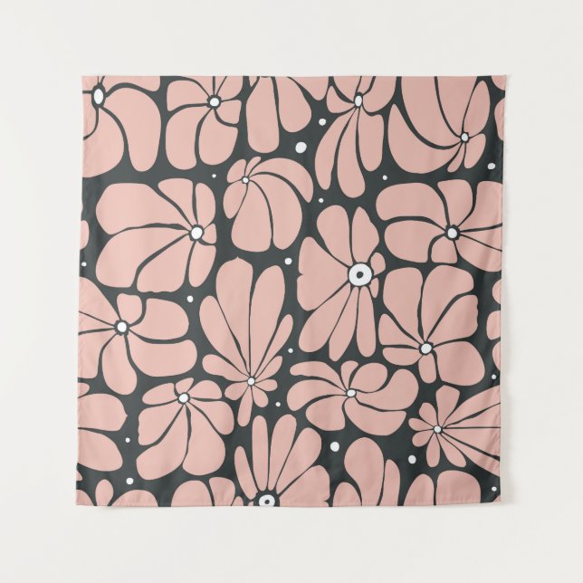 Stylised large blossoms, seamless floral pattern. tapestry (Front)