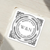 Stylised Leaf Return Address Labels - Custom