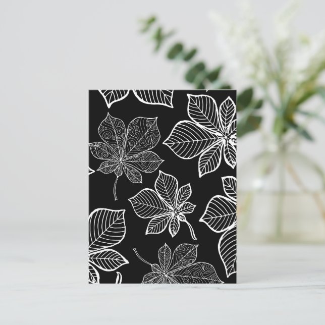 Stylised leaves 3 postcard (Standing Front)