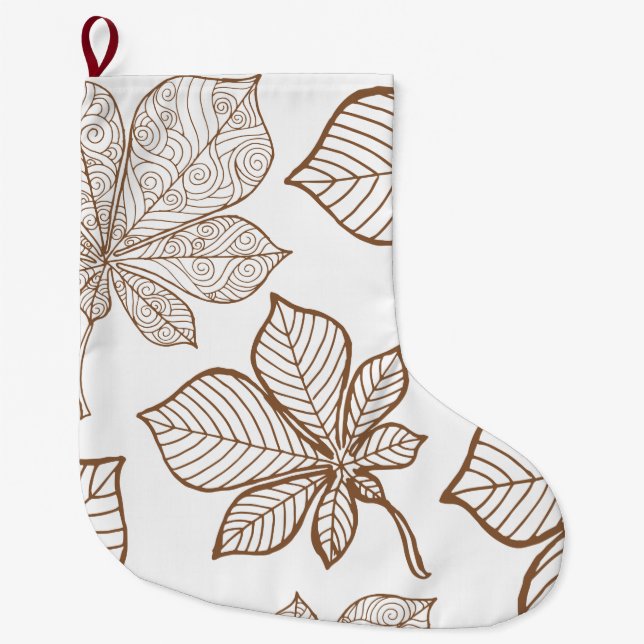 Stylised leaves 4 large christmas stocking (Front)