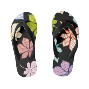 Stylised leaves 9 kid's jandals