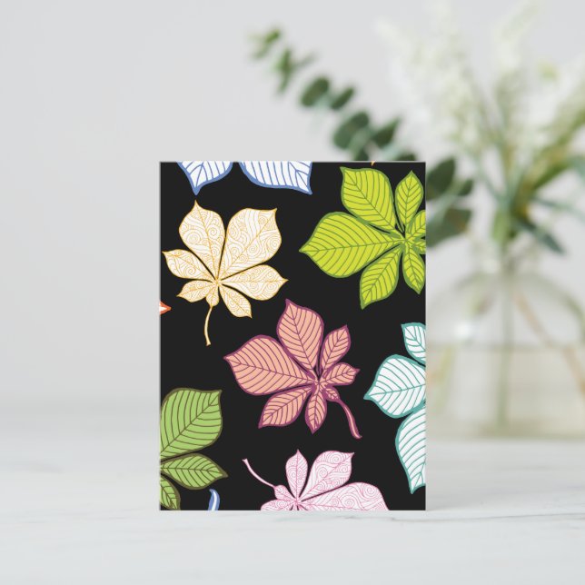 Stylised leaves 9 postcard (Standing Front)