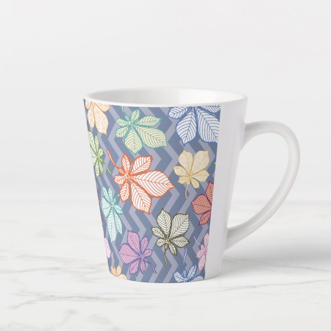 Stylised Leaves Latte Mug (Right)