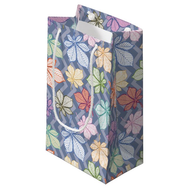 Stylised Leaves Small Gift Bag (Front Angled)