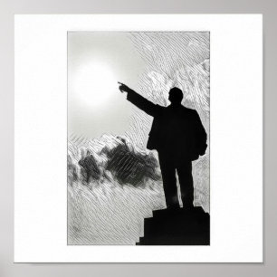 Stylised Lenin Pointing the Way Poster