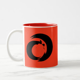 Stylised Letter "A" Monogram Modern Art Two-Tone Coffee Mug