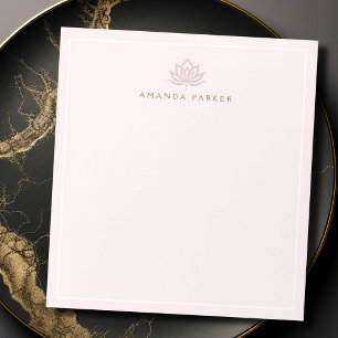 Stylised lotus flower pink yoga healing notepad