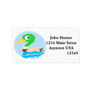 Stylised Mallard Duck Label