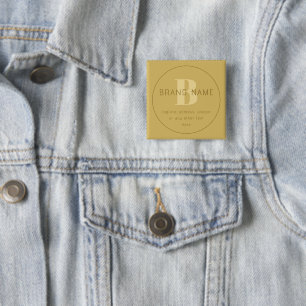 Stylised Modern Minimal Gold Return Address  15 Cm Square Badge