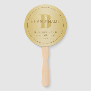 Stylised Modern Minimal Gold Return Address  Hand Fan