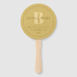 Stylised Modern Minimal Gold Return Address  Hand Fan
