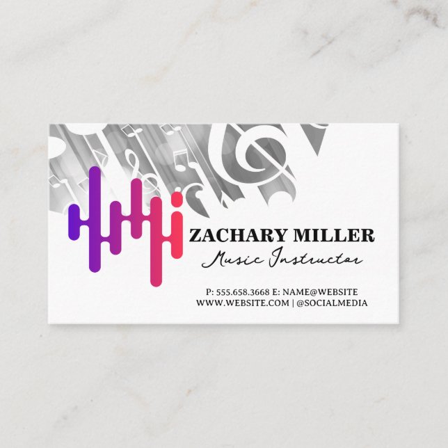 Stylised Musical Note | Sound Business Card (Front)