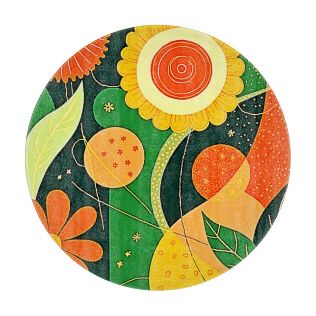 Stylised Nature Pattern Cutting Board (Front)