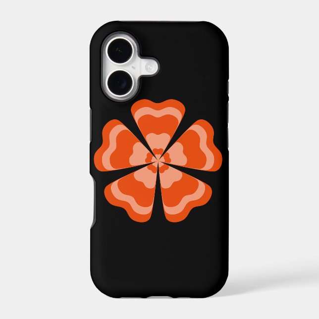 Stylised Orange Retro Flower  (Back)