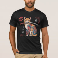 Stylised Orange Tabby Cat T-Shirt with Intricate