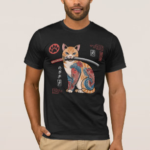 Stylised Orange Tabby Cat T-Shirt with Intricate