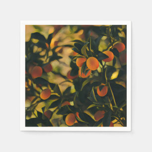 Stylised Orange Tree Paper Napkin