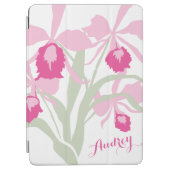 Stylised orchid cattleya pink art name ipad cover (Front)
