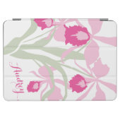 Stylised orchid cattleya pink art name ipad cover (Horizontal)