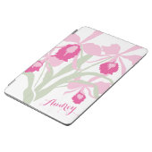 Stylised orchid cattleya pink art name ipad cover (Side)