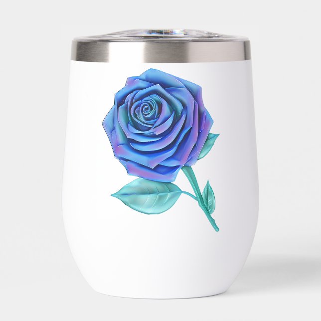 Stylised Oversized Rose - Indigo (Front)