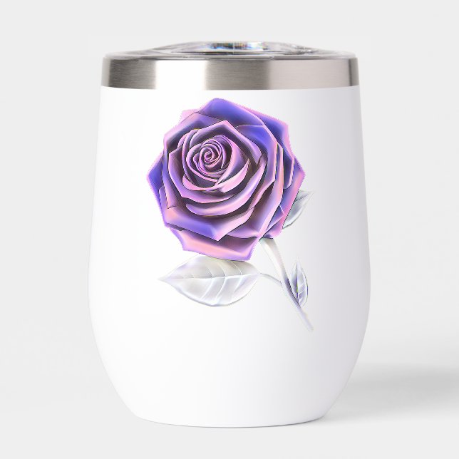 Stylised Oversized Rose - Platinum Purple  (Front)