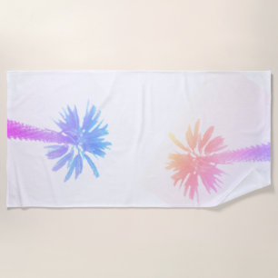 Stylised Palm Tree Pastel Green Tropical Beach Towel