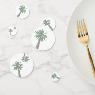 Stylised Palm Tree Pastel Green Tropical Confetti