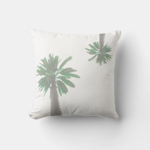 Stylised Palm Tree Pastel Green Tropical Cushion