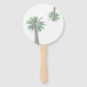 Stylised Palm Tree Pastel Green Tropical Hand Fan