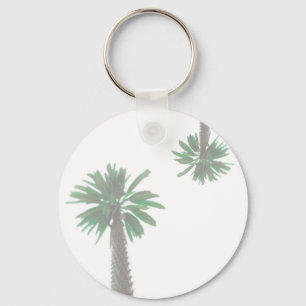 Stylised Palm Tree Pastel Green Tropical Key Ring