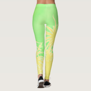 Stylised Palm Trees Abstract Art Pastel Tropical Leggings