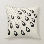Stylised Peacock Feather Modern Black and White Cushion<br><div class="desc">Modern. Minimal. This design uses stylised peacock feathers to create an elegant look for your home.</div>
